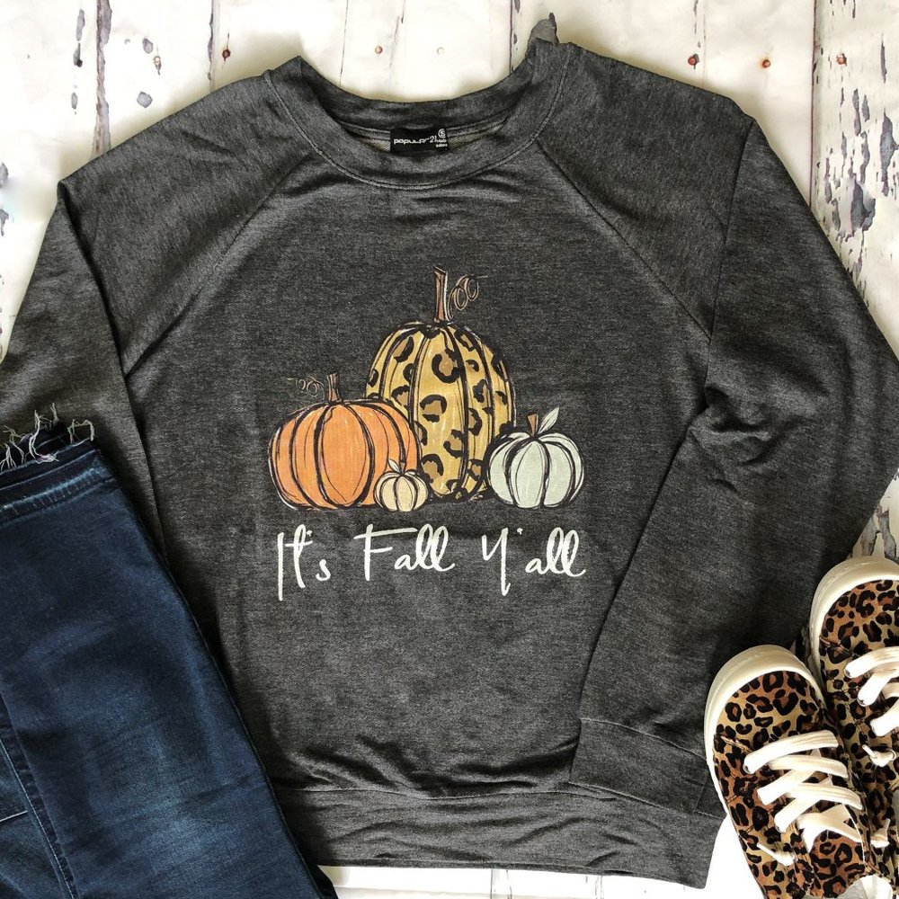 SALE!!!  NWT!!! “It's Fall Y'all” Scoop Neck Lightweight Sweatshirt
